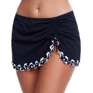 Profile Gottex Black Gin Fiz Skirted Ruffled Swim Bottom Size 12